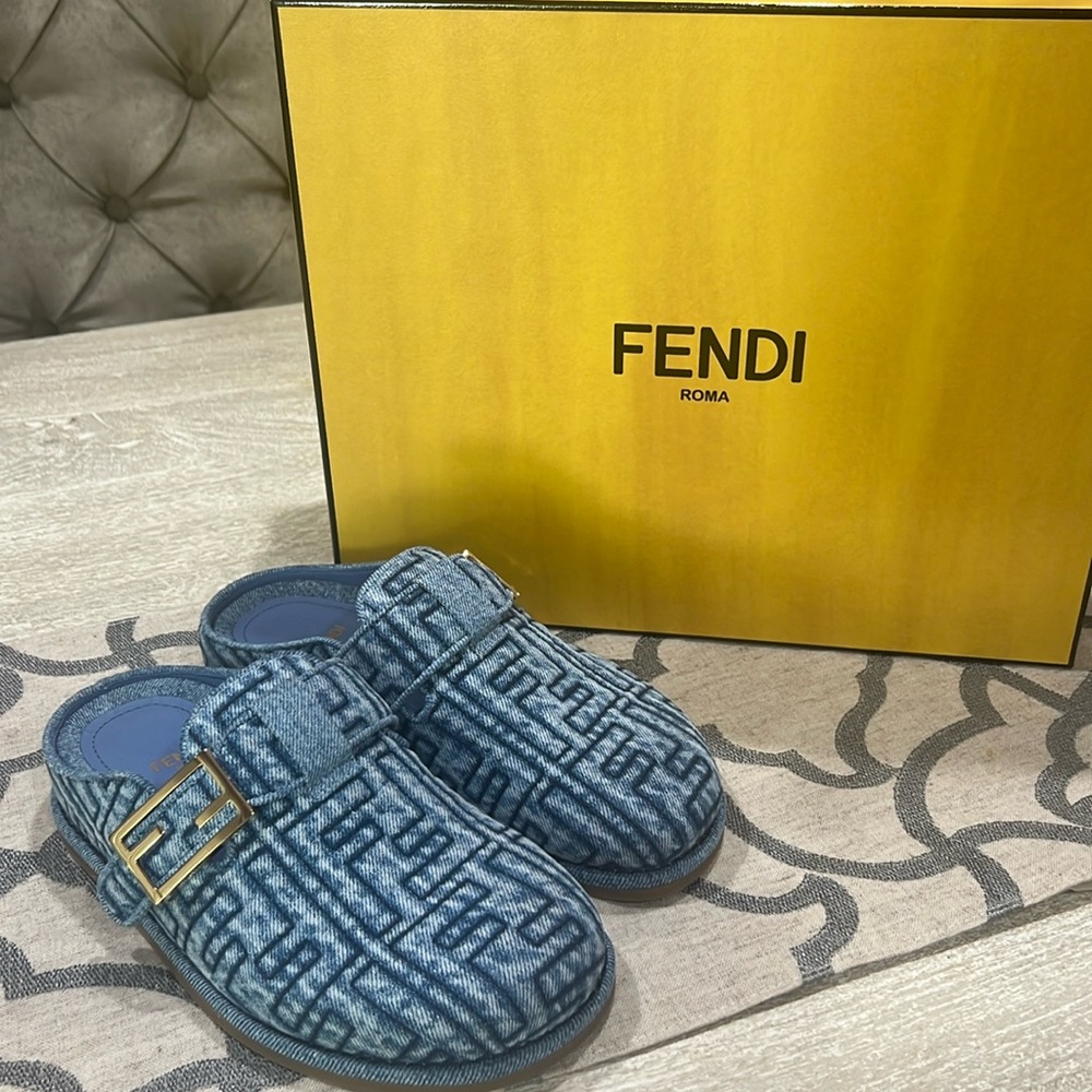 Fendi Denim Mules - Picture 5 of 13